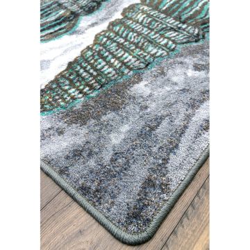 Sally Sold Gray Aqua Rugs