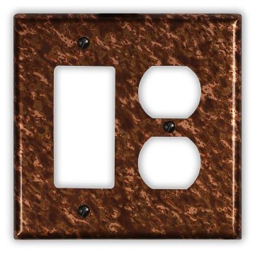 Sandstorm 1 Rocker/GFI 1 Outlet Copper Switch Plate
