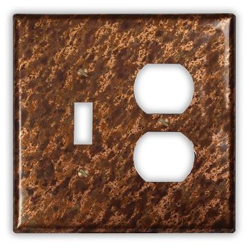 Sandstorm 1 Toggle 1 Outlet Copper Switch Plate