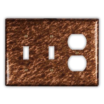 Sandstorm 2 Toggle 1 Outlet Copper Switch Plate