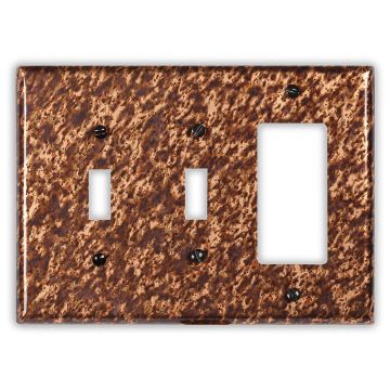 Sandstorm 2 Toggle 1 Rocker/GFI Copper Switch Plate