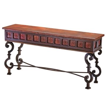 Santiago Hammered Copper Console Table - 72"