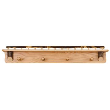 Saranac Hickory Pegged Wall Shelf
