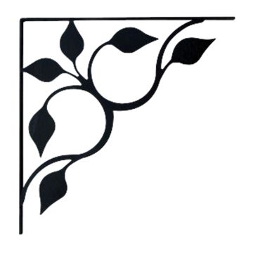 Wrought Iron Leaf Fan Shelf Brackets