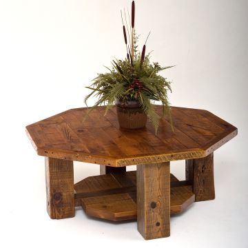 Stony Brooke Rustic Reclaimed Octagon Coffee Table