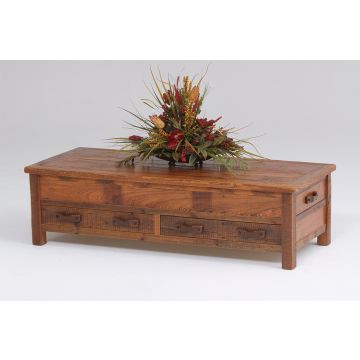Stony Brooke Rustic Reclaimed 4 Drawer Coffee Table