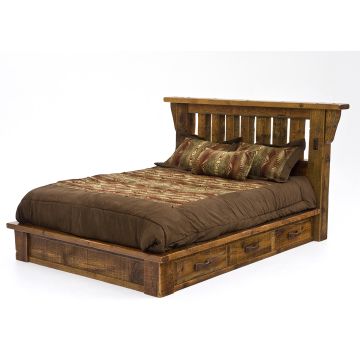 Rocky Creek Rustic Royal Timber Platform Bed