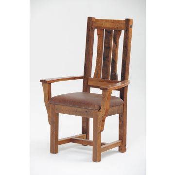 Rocky Creek Rustic Leather Seat Arm Chair
