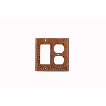 Copper Combination Switchplate, 2 Hole Outlet and Ground Fault/Rocker GFI Cover