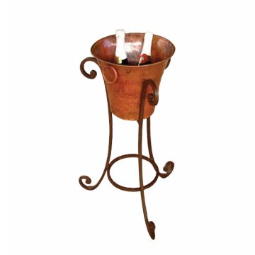 Scroll Hammered Copper Champagne Bucket