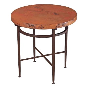 Sencillo Hammered Copper End Table - Round