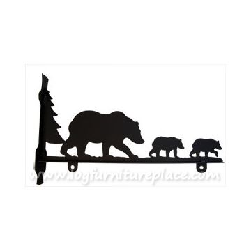 Wrought Iron Bear Family Sign Bracket