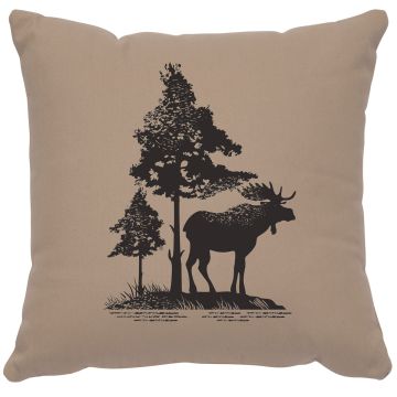 Shady Moose Image Decor Pillow - Alabaster Cotton