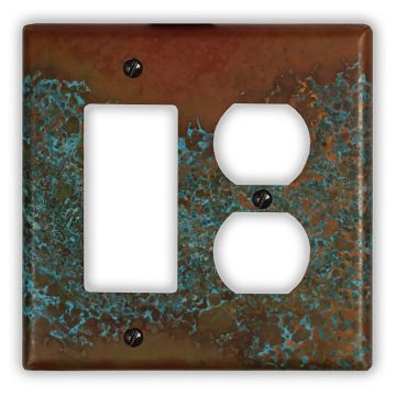 Sierra 1 Rocker/GFI 1 Outlet Copper Switch Plate