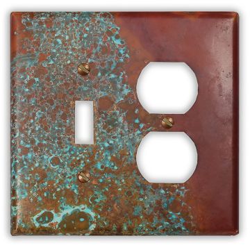 Sierra 1 Toggle 1 Outlet Copper Switch Plate