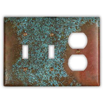 Sierra 2 Toggle 1 Outlet Copper Switch Plate