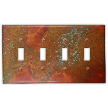 Sierra 4 Toggle Copper Switch Plate
