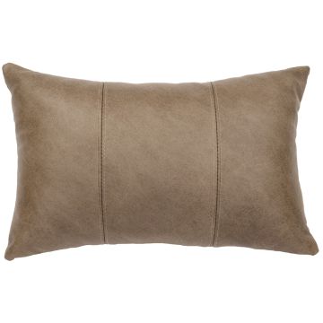 Silver Fox Leather Rectangle Decor Pillow