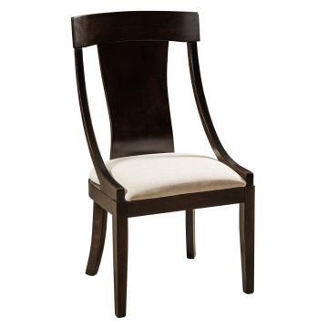 Silverton Springs Deep Bend Upholstered Dining Chair - Briar Finish - Igloo Fabric Upholstery