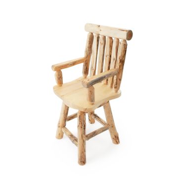 Pine Log Arm Bar Stool