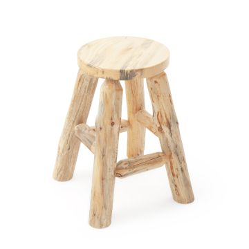 Rustic Pine Log Bar Stool