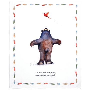 Dean Crouser "If a Bear Could Fly" Plush Throw Blanket