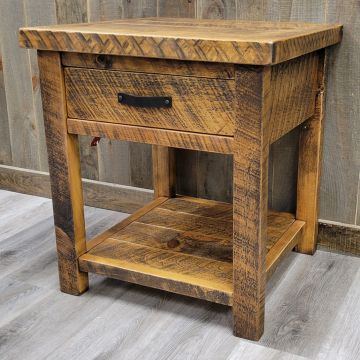 Sawmill 1 Drawer Nightstand with Shelf in Antique Barnwood