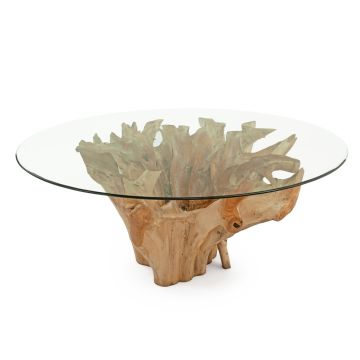 Teak Stump Dining Table Base