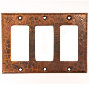 Copper Triple Ground Fault/Rocker GFI Switchplate Cover