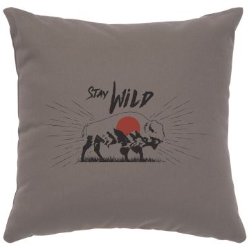 Stay Wild Image Decor Pillow - Chrome Cotton