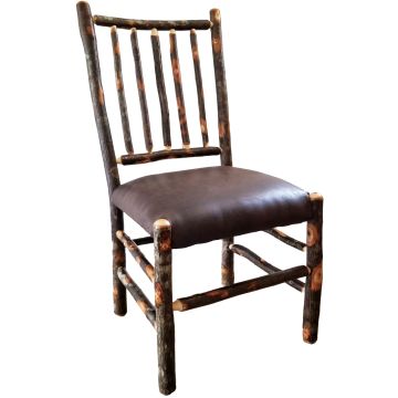 Saranac Hickory Stick Back Chair with Fabric Seat