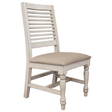 Stone Country White Farmhouse Slat Back Barnwood Dining Chair