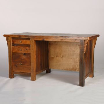 Stony Brooke Rustic Reclaimed 3 Drawer Desk - Drawers Left