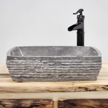 Stony Ridge Stone Sink - Gray - Optional Waterfall Faucet
