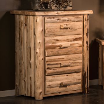 Cedar Lake Logger 4 Drawer Log Chest--Clear finish