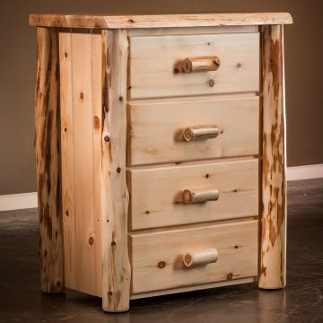 Cedar Lake Frontier 4 Drawer Log Chest--Clear finish