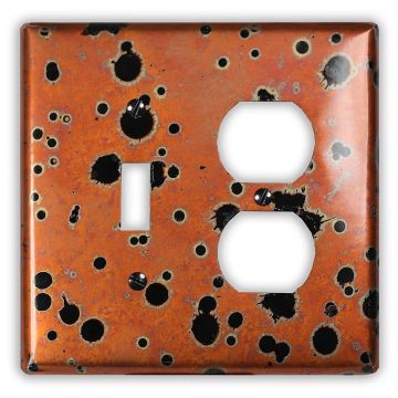 Sunburst 1 Toggle 1 Outlet Copper Switch Plate