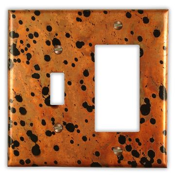 Sunburst 1 Toggle 1 Rocker/GFI Copper Switch Plate