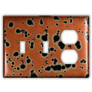 Sunburst 2 Toggle 1 Outlet Copper Switch Plate