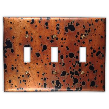 Sunburst 3 Toggle Copper Switch Plate