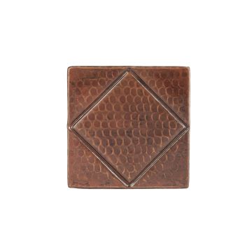 4" x 4" Diamond Designed Copper Tile