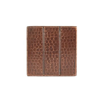 4" x 4" Hammered Copper Tile with Linear Design