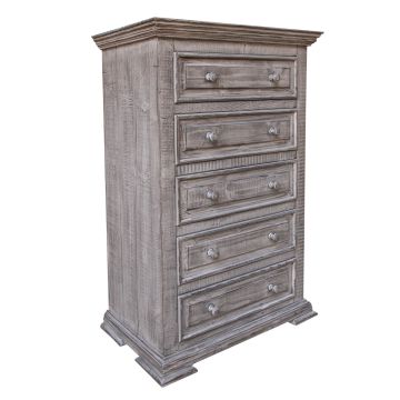 Terra Weathered Gray 5 Drawer Barnwood Chest
