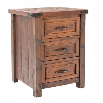 Timber Haven 3 Drawer Rustic Nightstand
