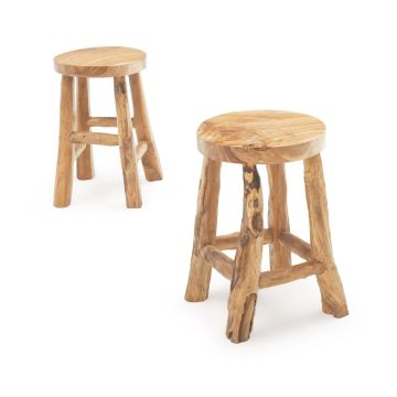 Through Thick & Thin Rustic Teak Stools