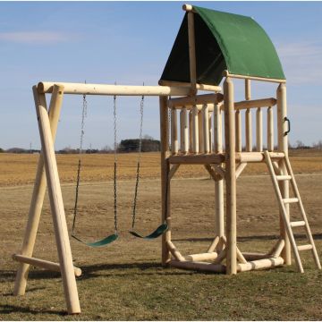 Timber Ridge Swinging Log Playset w/ Optional Swings