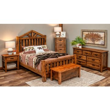 Rustic Timber Frame Cabin Bed