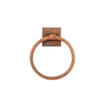 7" Hand Hammered Copper Towel Ring
