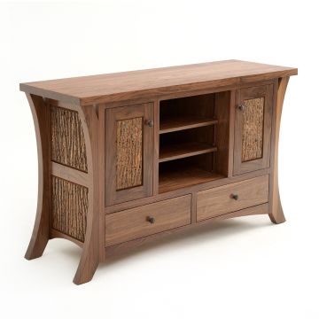 Traverse Bay 2 Drawer TV Stand - Wildwood Bark Panels