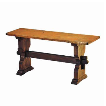 Trestle Hammered Copper Sofa Table